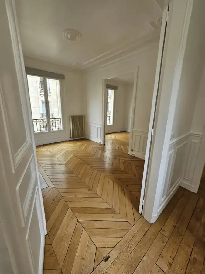 Enfilade, parquet en point de Hongrie, Boulogne-Billancourt